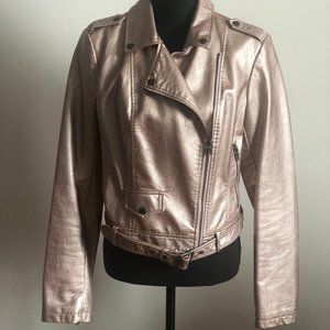 Rosegold Faux Leather Jacket